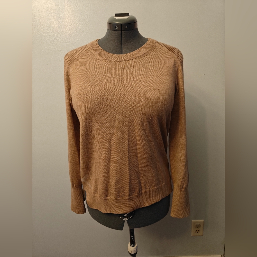 Burberry Women's Extra Fine Merino Wool Plaid Design Brown Sweater Size Medium